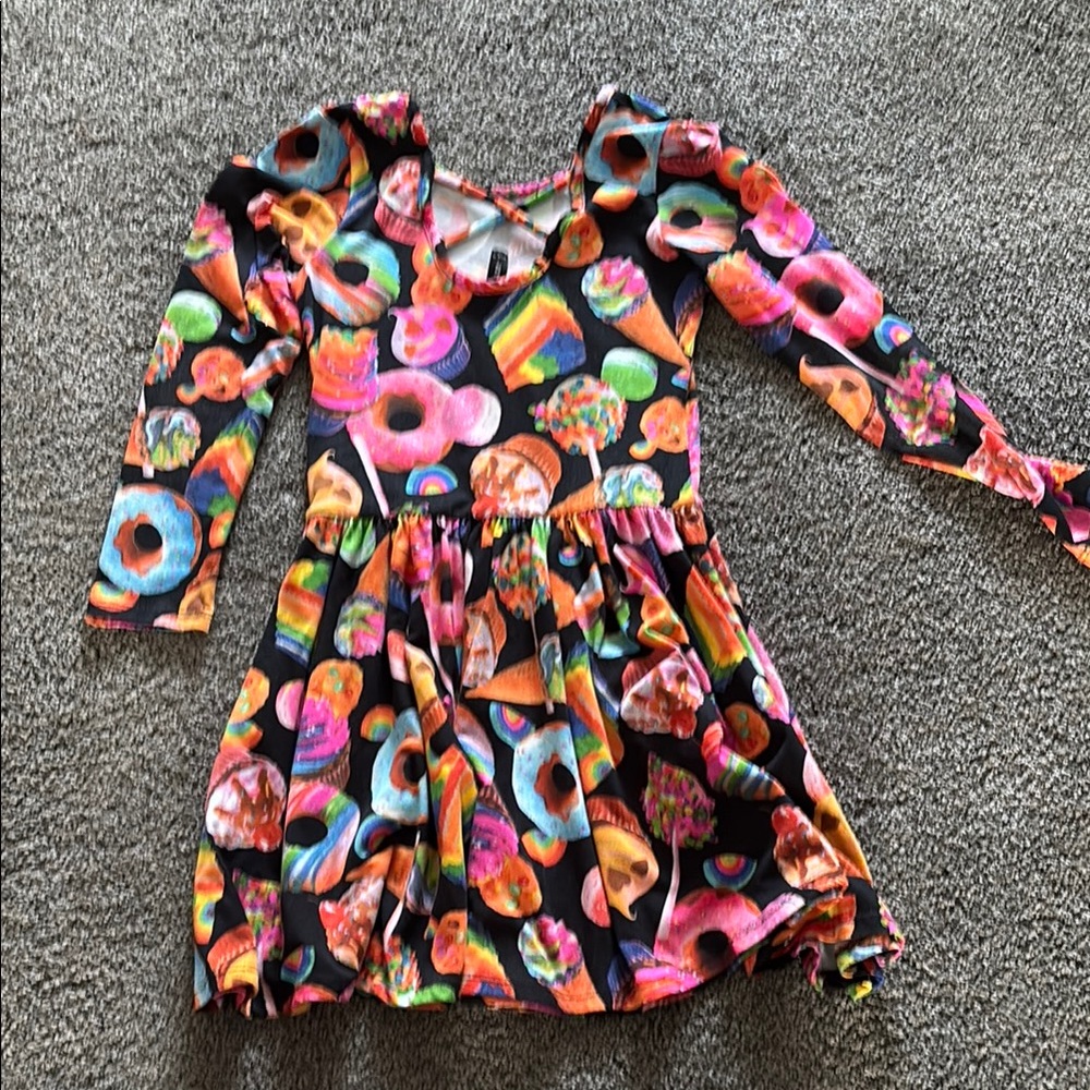 Pink and Red Puff Sleeve Casual Sundress - Picture 2 of 2